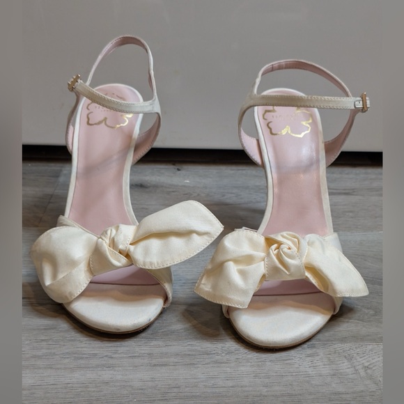 TED Baker Heevia Moire Satin Bow Heeled Sandals Sz 39/US9 - Picture 2 of 8